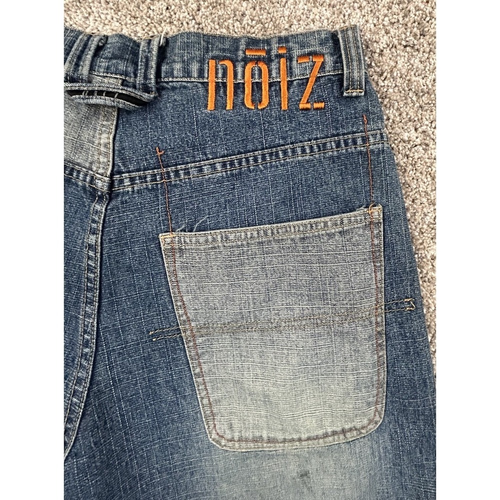 Y2K Baggy Noiz Jeans Embroidered Patchwork Skater Jeans Size 30x32